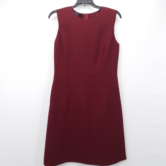 LAFAYETTE Sleeveless Wool Sheath Dress In Scarlet - Picture 5 of 8